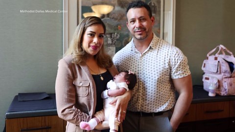 Surveillance video captures baby delivery in a North Texas hospital parking lot