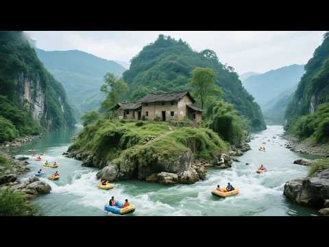 贵州黔南深山峡谷发现一座荒村，三面环水坐落在小山包上，旁边就是贵州最刺激的漂流地点！【乡村阿泰】