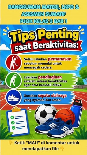Rangkuman Materi, LKPD & Asesmen Sumatif Kelas 3 PJOK Unit Pembelajaran 1 Aktivitas Pola Gerak Dasar