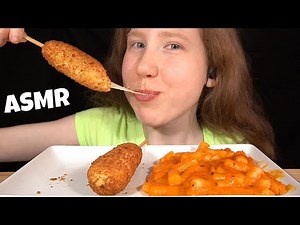 ASMR CHEESY CORN DOG & TTEOKBOKKI MUKBANG (No Talking) EATING SOUNDS