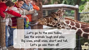 Music: At The Zoo Song, Classroom Songs Reading Activity Lyrics Sing-along