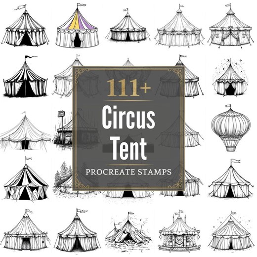 111  Procreate Circus Tent Brushes | Procreate Stamps | PNG Files | Instant Download - Etsy