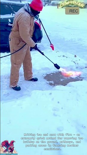 Melting Snow & Ice Fast Using Fire #shorts #viral #tools #creative #technology