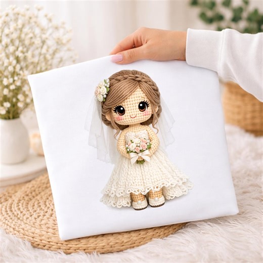 Christian Bride PNG | Wedding Girl Clipart, Amigurumi Marriage Art, Bride Sublimation Design - Etsy