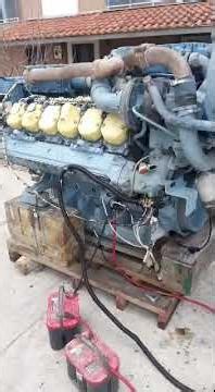 1550hp v12 Man marine engine first start