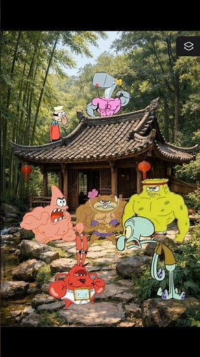 SQUIDWARD SHOCKED! 😱 Spongebob, Patrick & Sandy Turn SUPER BUFF! 💪🤣 #spongebob #shorts