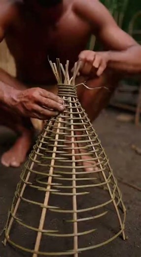 Primitive Human Survival n he Wild over one full year.#shorts