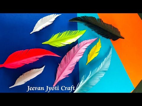 How to make bird feathers // Paper feather decoration ideas DIY // Paper craft