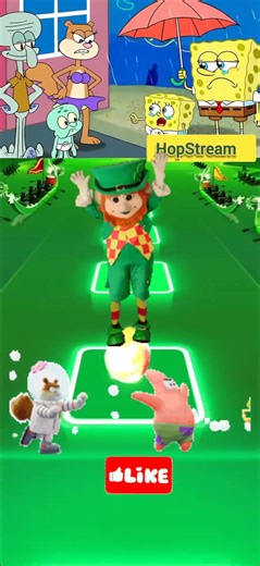 Patrick and Sandy 😂 Coffin Dance Song 🎶 Tiles Hop challenge #coffindance #tileshop