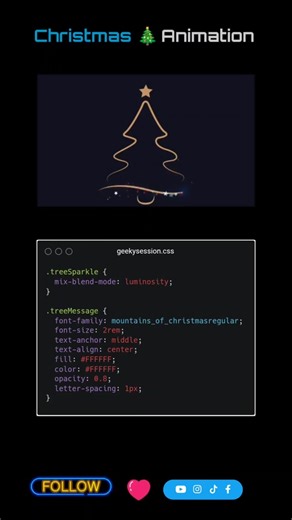 Christmas Tree Animation Using #html #css #javascript #cssanimation #webdesign #frontend #christmas