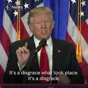 Donald J. Trump repeatedly refuses to take a question from CNN which reported on the existence of unsubstantiated salacious claims about his behaviour. The President-Elect also called Buzzfeed a “failing pile of garbage” for publishing the un-redacted documents relating to the claims. | Channel 4 News