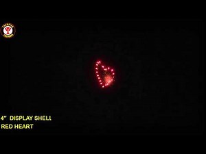 4 inch shell fireworks: RED HEART