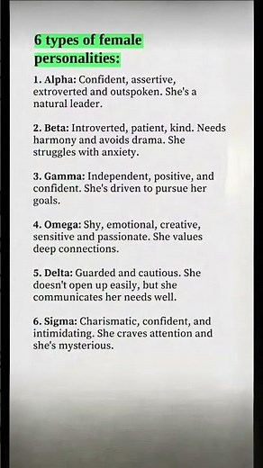 6 Types of Female Personalities Explained
