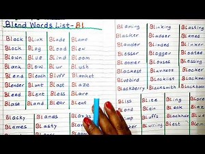 Bl Words । bl Blend Words List । Blending Words। Bl Sound Words । Words starting with bl ।