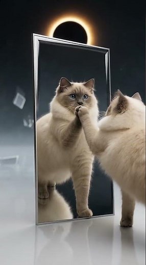 Momo and the Mirror Garden 🌸🪞 Whisper of Time #shorts #cat #viral #aishorts