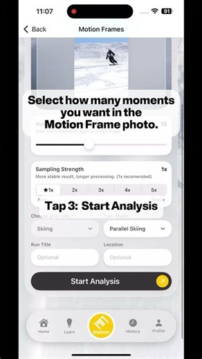How to create motion photos for skiing