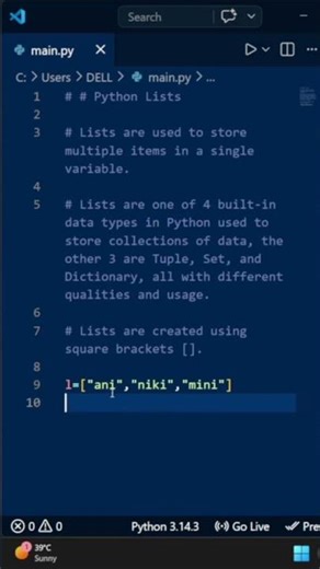 PYTHON : WORKING WITH LISTS PART1