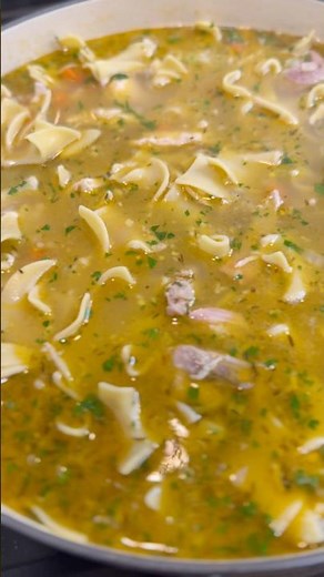 Turkey Noodle Soup 🦃🍜 #food #foodie #shorts