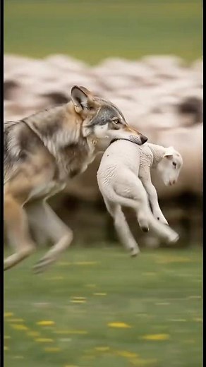 Wolf messed with the Wrong Farmer! #wolf #sheep
