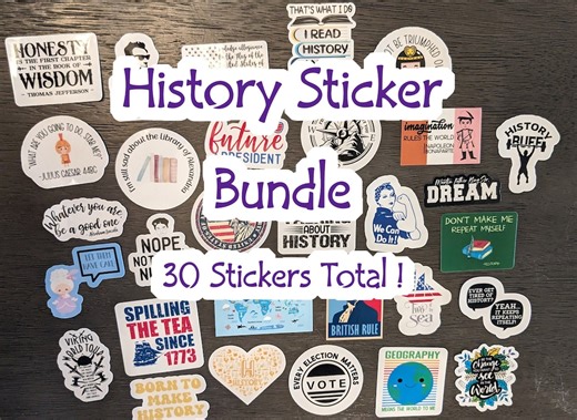 History Sticker Bundle, Teacher Student Gifts (30 Stickers). - Etsy