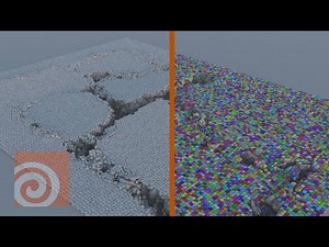 Houdini Ground Collapsing Simulation Upres