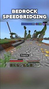 How to SPEEDBRIDGE in Minecraft Bedrock! #minecraft #fyp #minecraftshorts #lifeboat #hivemc #bedrock