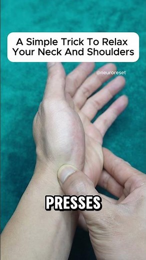 A Simple Trick to Relax Your Neck and Shoulders #acupressure