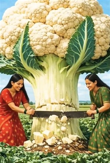 “Epic Giant Cauliflower to Mega Stuffed Paratha! 4 Village Ladies Create the Biggest Feast Ever!”