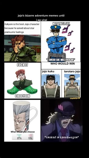 jojo's bizarre adventure memes #jojosbizarreadventure #anime #animetiktok #fyp #viral