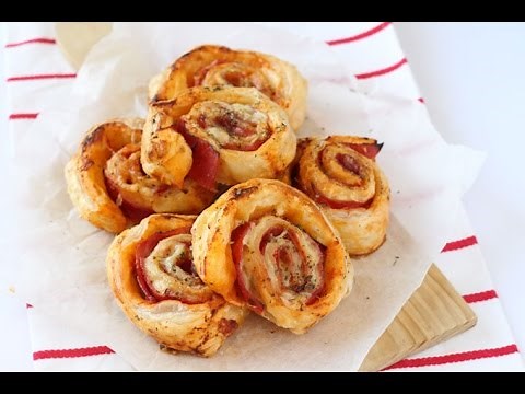 HAM & CHEESE PUFF PASTRY ROLL UPS