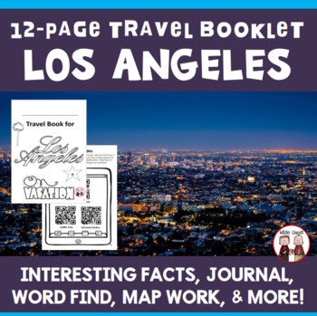 Los Angeles Travel Activity Book for Kids | Printable Vacation Journal, Games