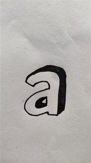 Easy 3D Letter a | Lowercase letters | #3d #3dart #3dletter #3dalphabets #smallletters #shorts