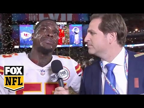 Frank Clark gives emotional interview after Chiefs win Super Bowl LVII | NFL on FOX