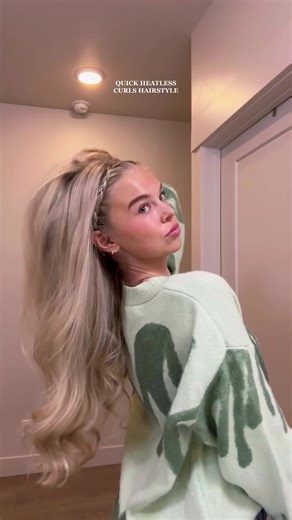 Quick Heatless Curls Hairstyle Tutorial | Easy Dutch Braid Headband