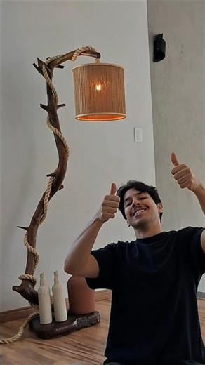 DIY - LUMINÁRIA RÚSTICA - perfeita e fácil! #decoração #rustico #luminaria #boho