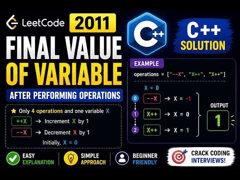 LeetCode #2011 - Final Value of Variable After Performing Operations | C++ Solution