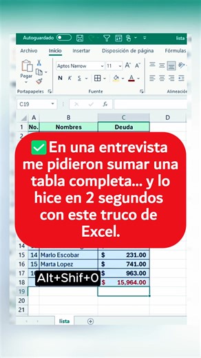 69K views · 1.1K reactions | ✅En una entrevista me pidieron sumar una tabla completa… y lo hice en 2 segundos con este truco de Excel  #fblifestyle | Aprende Excel desde Cero | Facebook