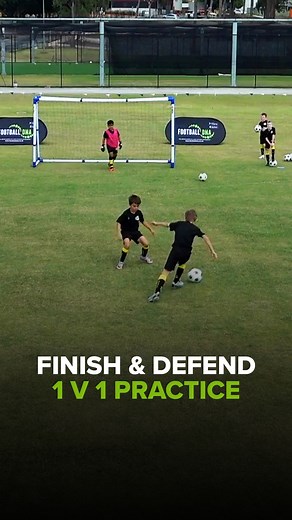 2.5K reactions · 250 shares | Finish & Defend 1 v 1 Practice ⚽️ In this practice, players must finish past the goalkeeper before getting into position to defend against another attacker, whose goal is to take them on and score. Full session here: https://footballdna.co.uk/sessions/finish-defend-1-v-1-practice/ | Football DNA | Facebook