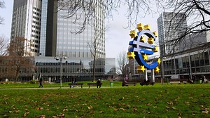 Download Euro Sign Sculpture in Frankfurt Germany