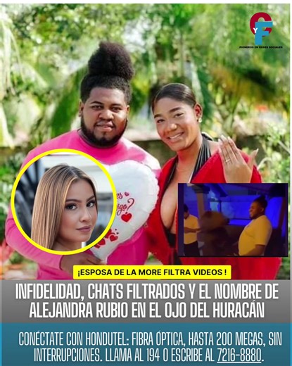 LO ÚLTIMO | La More se encuentra en el centro de la polémica luego de que su esposa filtrara videos y conversaciones que apuntan a una supuesta infidelidad, en la que también se menciona a la reconocida presentadora de televisión Alejandra Rubio. No obstante, lo que sí está confirmado es que Alejandra Rubio únicamente aparece bailando con la More, en un gesto que puede interpretarse como el de cualquier amistad, sin que hasta el momento exista evidencia que confirme una relación más allá de eso.