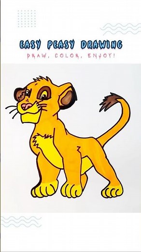 Draw Simba The Lion King Easily Step by Step #simba #stepbystep #easydraw #lionking
