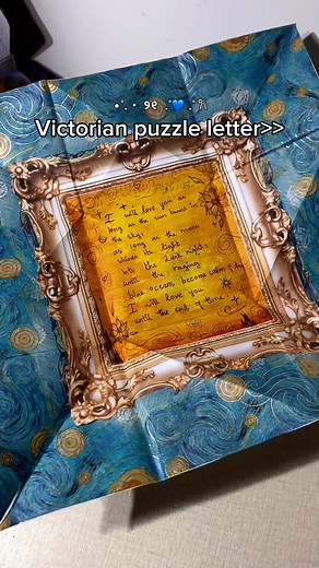 DIY Victorian puzzle letter purse 💙 Inspired by #vangogh 🌻 Made with these beautiful washi tapes from @IeebeeOffice ✨ •Use the link in my bio and get 20% off by using the code ZEDART 🎀 #washitape #ieebee #victorian #letters #diy