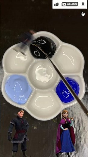 Frozen Color Mix Challenge ❄️💙 | Kristoff + Anna Paint Mixing Satisfying ASMR #trending #shorts