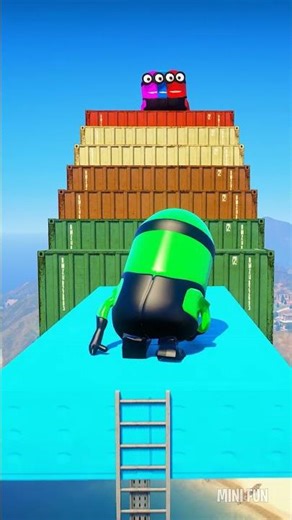 GTA 5 Epic Water Ragdolls Spiderman vs TEAM MINIONS Jumps/Fails Ep.588 #shorts