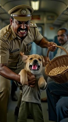 The little puppy was hit by the TT train #short #cuteanimal #viralvideo