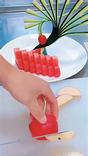 Amazing Watermelon Apple And Orange Make Carving Cutting design Skills#Plate decorated idea's#