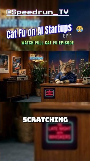 Cat Fu on AI Startups | Late Night Show with Cat Fu #cats #parody