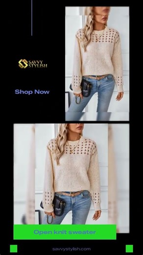 Open knit sweater