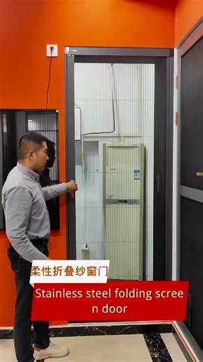 Electric sunshade on Instagram: "Stainless steel folding screen door, does not deform, does not take up space#decompression #flyscreendoor #Mosquito #mosquitos"