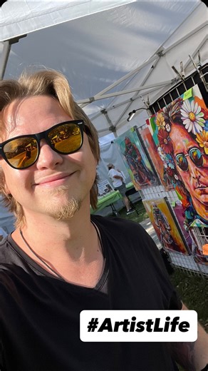 Back on the grind! 🚙💨 Hope to see you in Richmond, KY tomorrow, Saturday, October 4th, for the Fifth Annual Millstone Festival! I’ll be set up at booth 136 on Main Street in Downtown Richmond. ✌️ #natemichaelsart #art #artistlife #artbooth #travelingartist #millstonefestival #richmondky | Nate Michaels - Artist